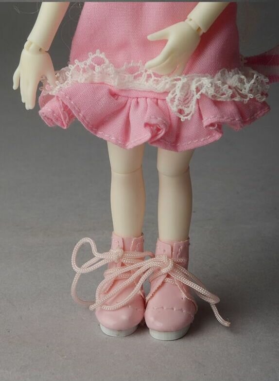 Dollmore Lace-up Boots Pink 20mm Shoes 20mm Shoes (Розовые ботинки на шнуровке для кукол Доллмор / Блайз / Пуллип 31 см)