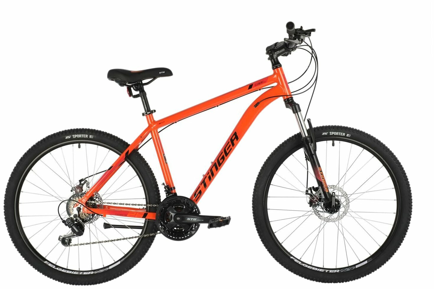 Горный (MTB) велосипед Stinger Element Evo 26 (2021) оранжевый 14" (требует финальной сборки)