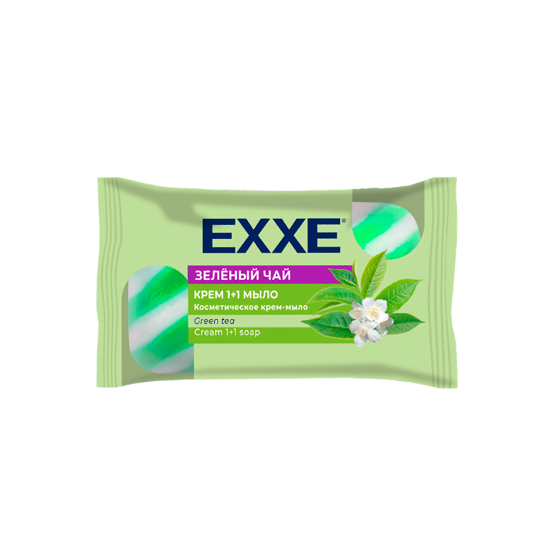 фото Туалетное крем+мыло Exxe 1+1 Зеленый Чай 90 г