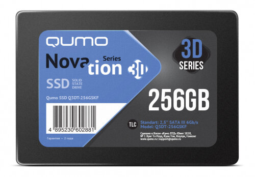 Накопитель SSD 2.5" QUMO Novation 256GB SATA-III 3D TLC OEM (Q3DT-256GSKF)