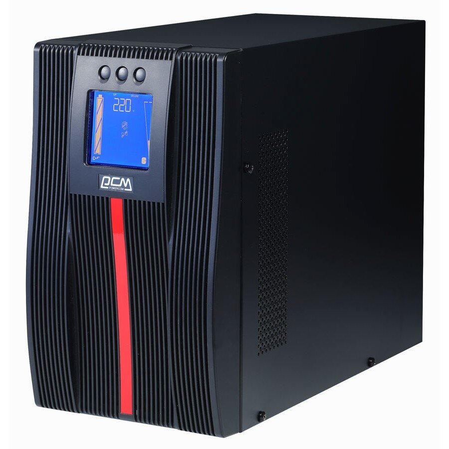 UPS PowerCom Macan MAC-2000 {On-Line, 2000VA/2000W, Tower, IEC, LCD, Serial+USB, SNMP Slot, подкл. доп. батарей}