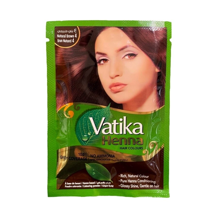 Хна для волос Натуральный коричневый Natural Brown Vatika 10 г - 1 шт