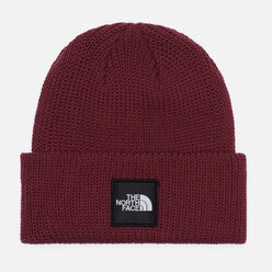 Шапка The North Face Black Box Beanie бордовый , Размер ONE SIZE