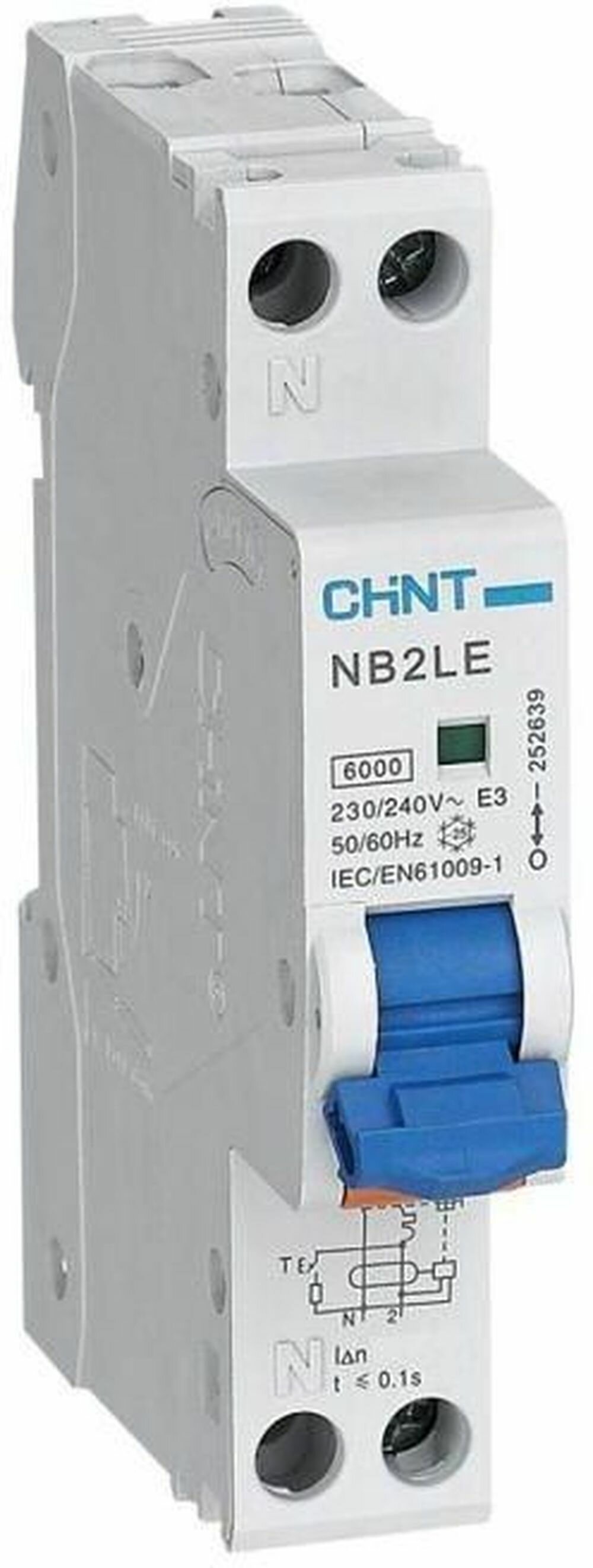 Дифференциальный автомат CHINT NB2LE (1P+N) 2П C 6 кА AC электронный