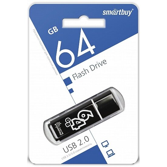 USB флешка SMARTBUY 64Gb Glossy black USB 2.0