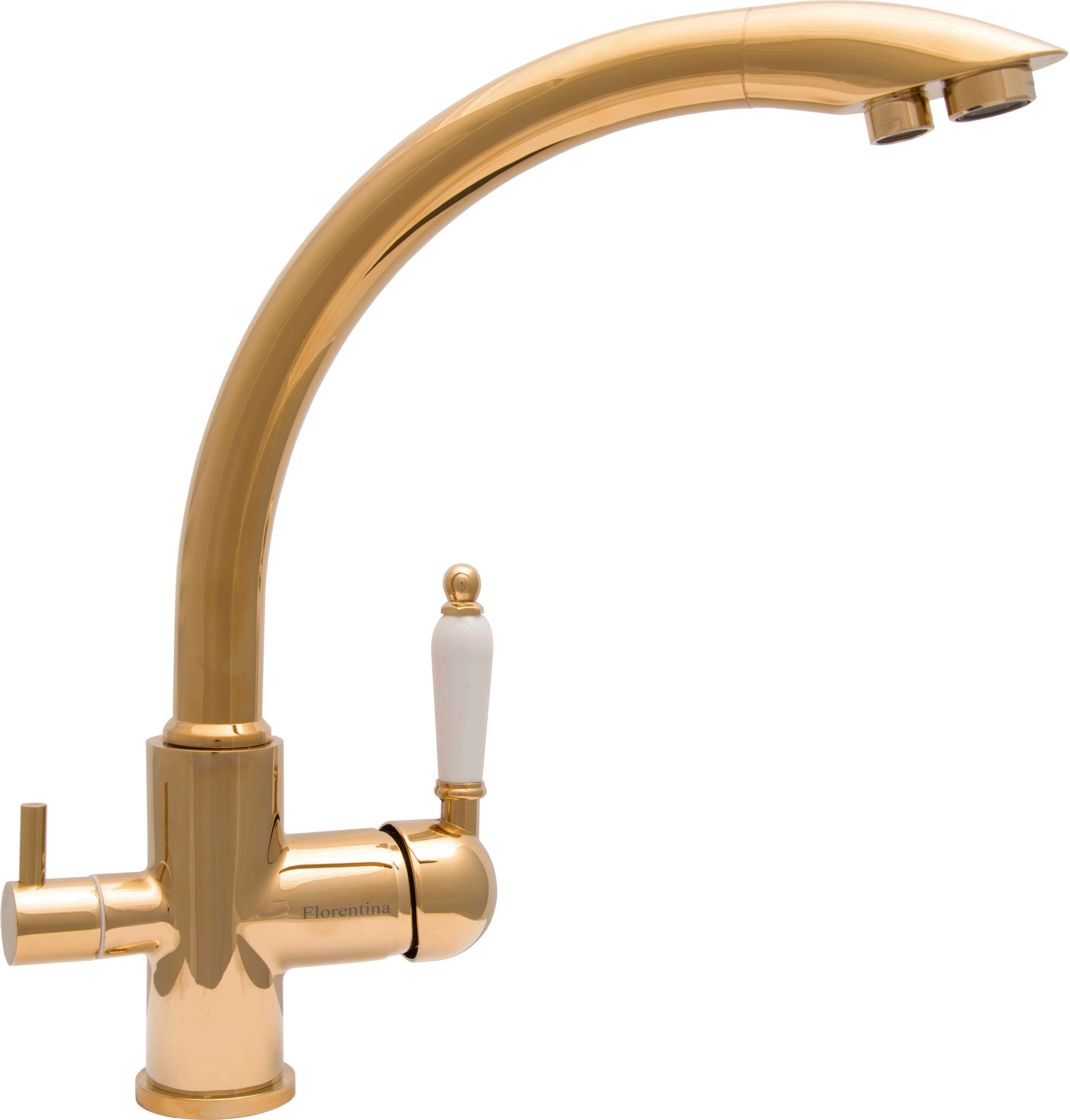 Смеситель Florentina Шале FL 333.28H.2113.710 для кухонной мойки, золото