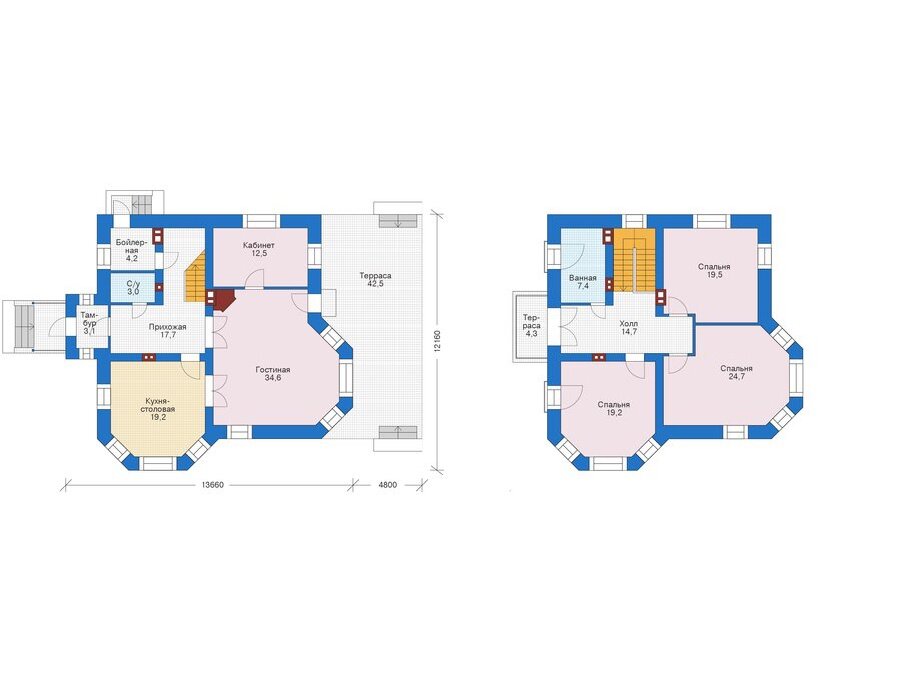 Проект дома Plans-39-21 (180 кв.м, поризованный кирпич) - фотография № 2