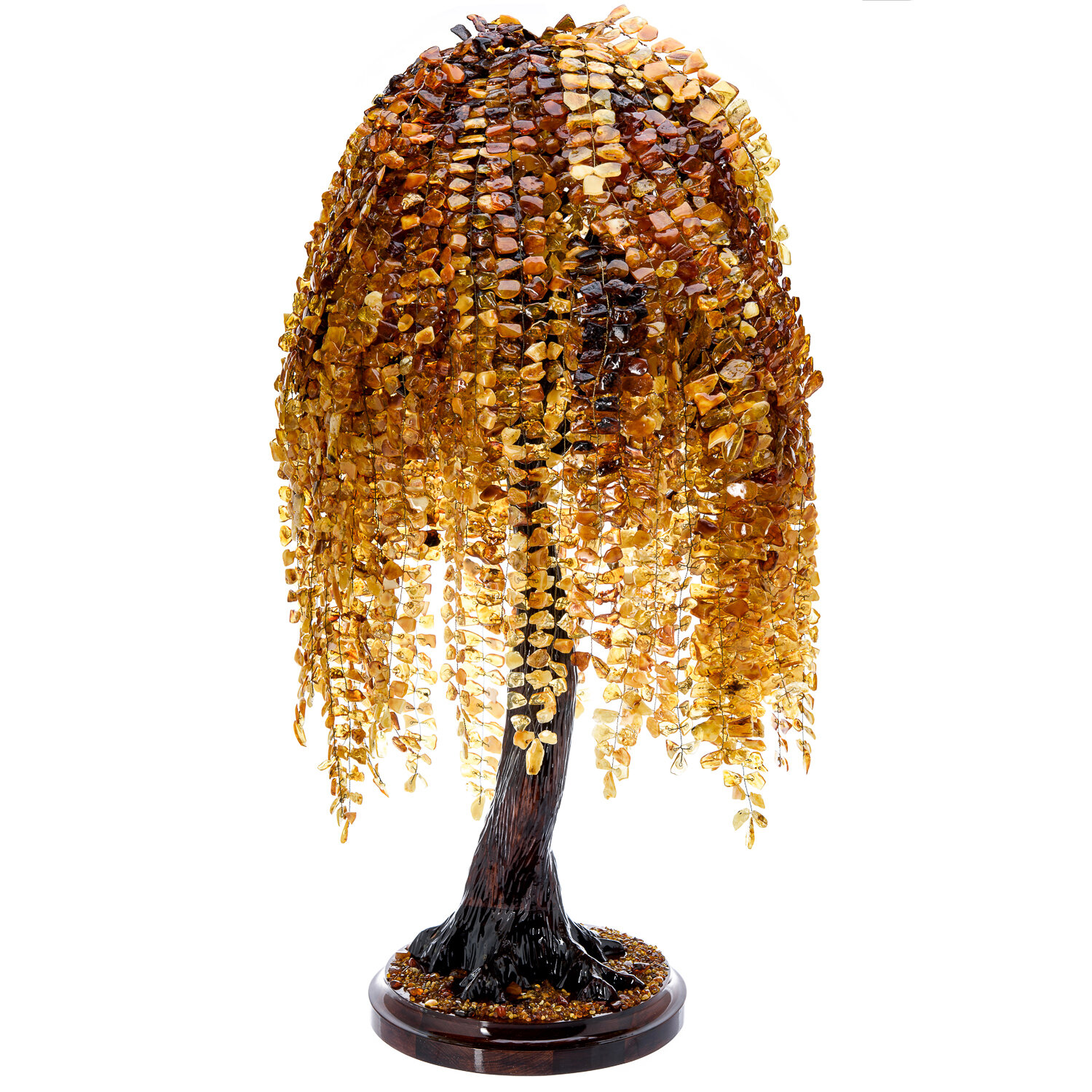Денежное дерево из янтаря "Ива" 98 см - фотография № 1