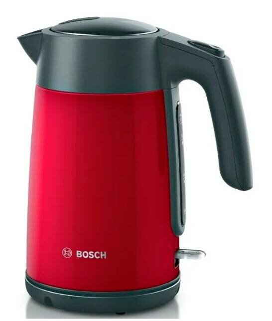 Чайник электрический Bosch TWK7L464 красный, нержавеющая сталь