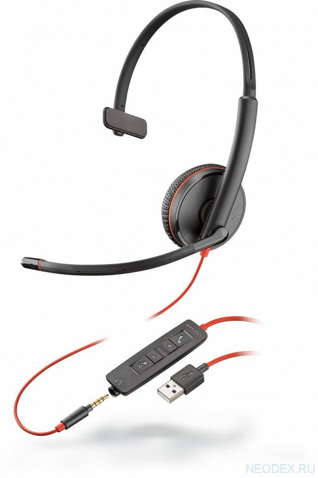 Plantronics BlackWire C3215-A проводная гарнитура jack 3.5/USB-A ( 209746-201 )