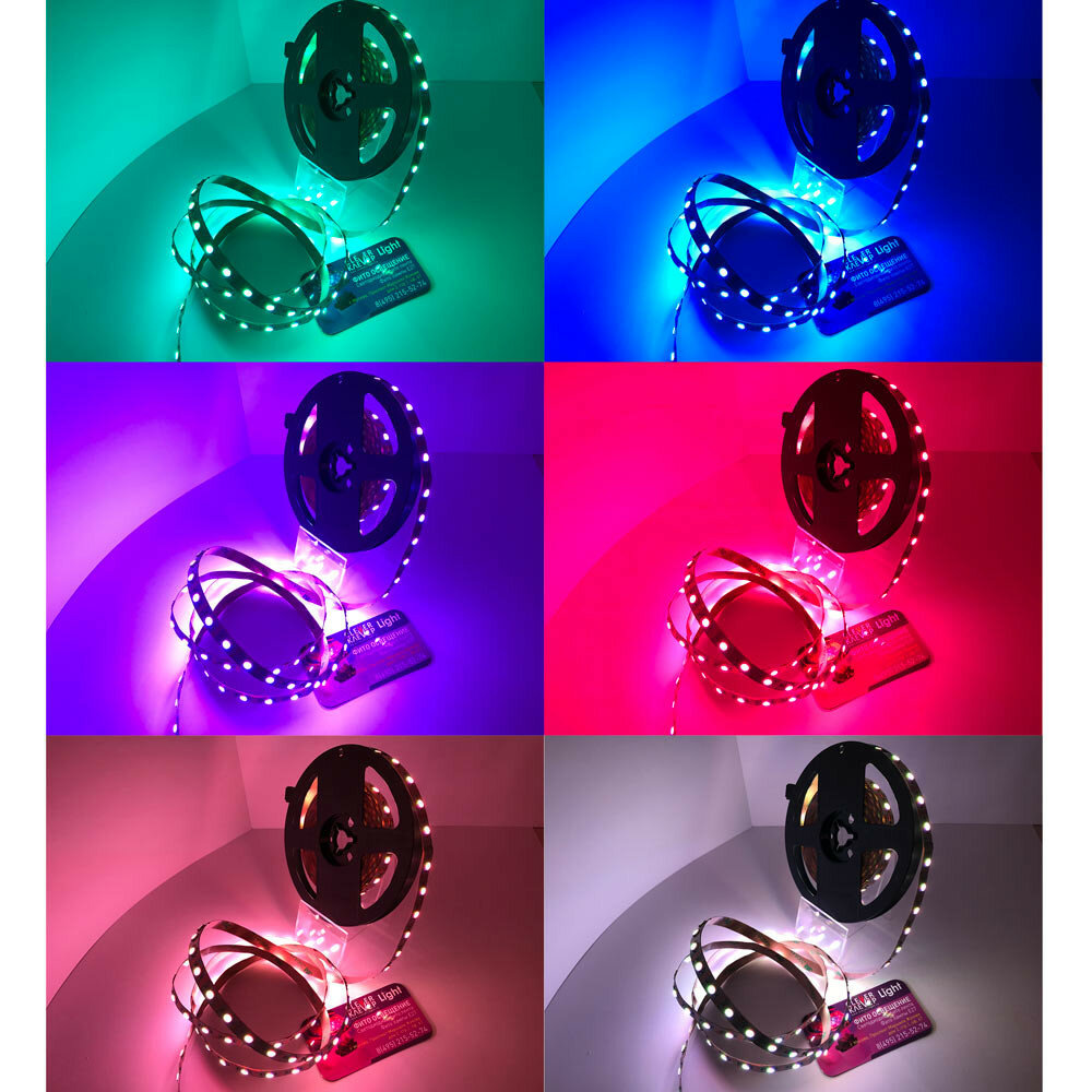 Светодиодная лента RGB SMD 5050, 60 диодов, IP33, Черная основа, 5В - Цвет свечения:RGB - фотография № 2