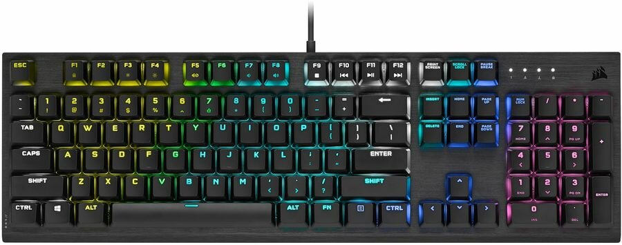 Клавиатура Corsair K60 Rgb Pro Low Profile, USB, черный [ch-910d018-ru]