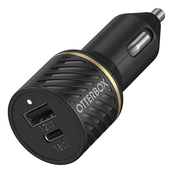 Автомобильное зарядное устройство OtterBox - USB-C и USB-A Fast Charge Dual Port Car Charger 30W - Black Shimmer - 78-52545