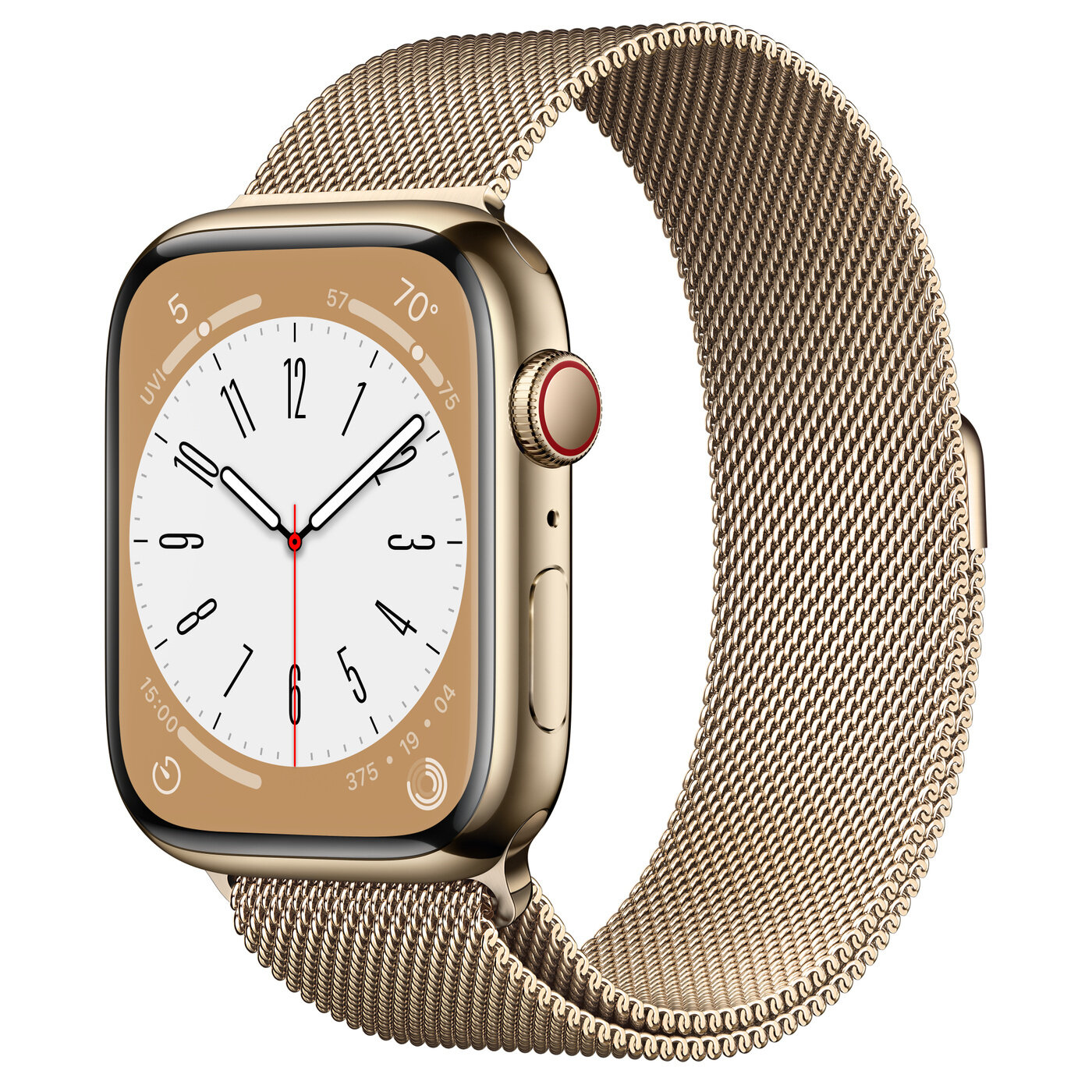 Умные часы Apple Watch Series 8 45 мм Gold Stainless Steel Case, Gold Milanese Loop
