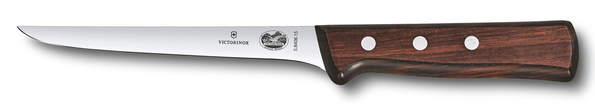 Нож кухонный Victorinox 5.6406.15 стальной обвалочный лезвие 150мм прямая заточка черный
