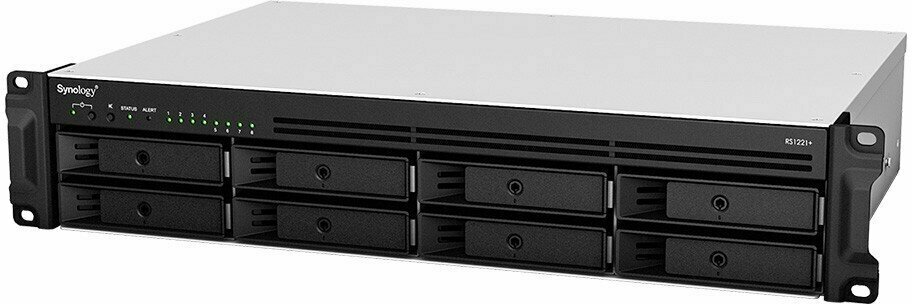 Сетевое хранилище Synology RS1221+ стоечный (2U) 8шт. 3.5" SATA III 144TB BasicRAID 0RAID 1RAID 10RAID 5RAID 6Synology Hybrid RAID 4 GB DDR4 Кол-во сетевые интерфейсов 4шт. 1 Gb/s