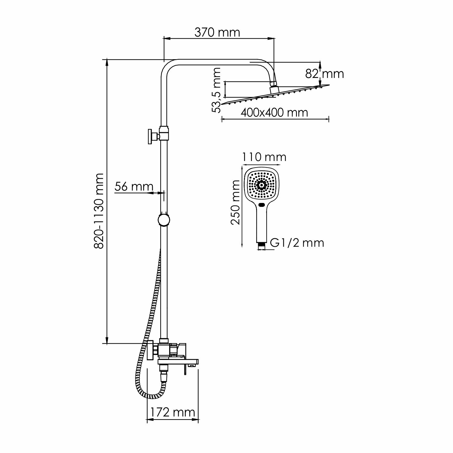 Душевая система для ванны WasserKRAFT (A177.119.065.010.CH) - фотография № 2