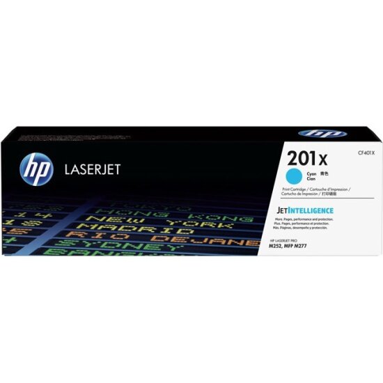 Картридж HP 201X голубой увеличенной емкости для LaserJet M252/277 (CF401X)