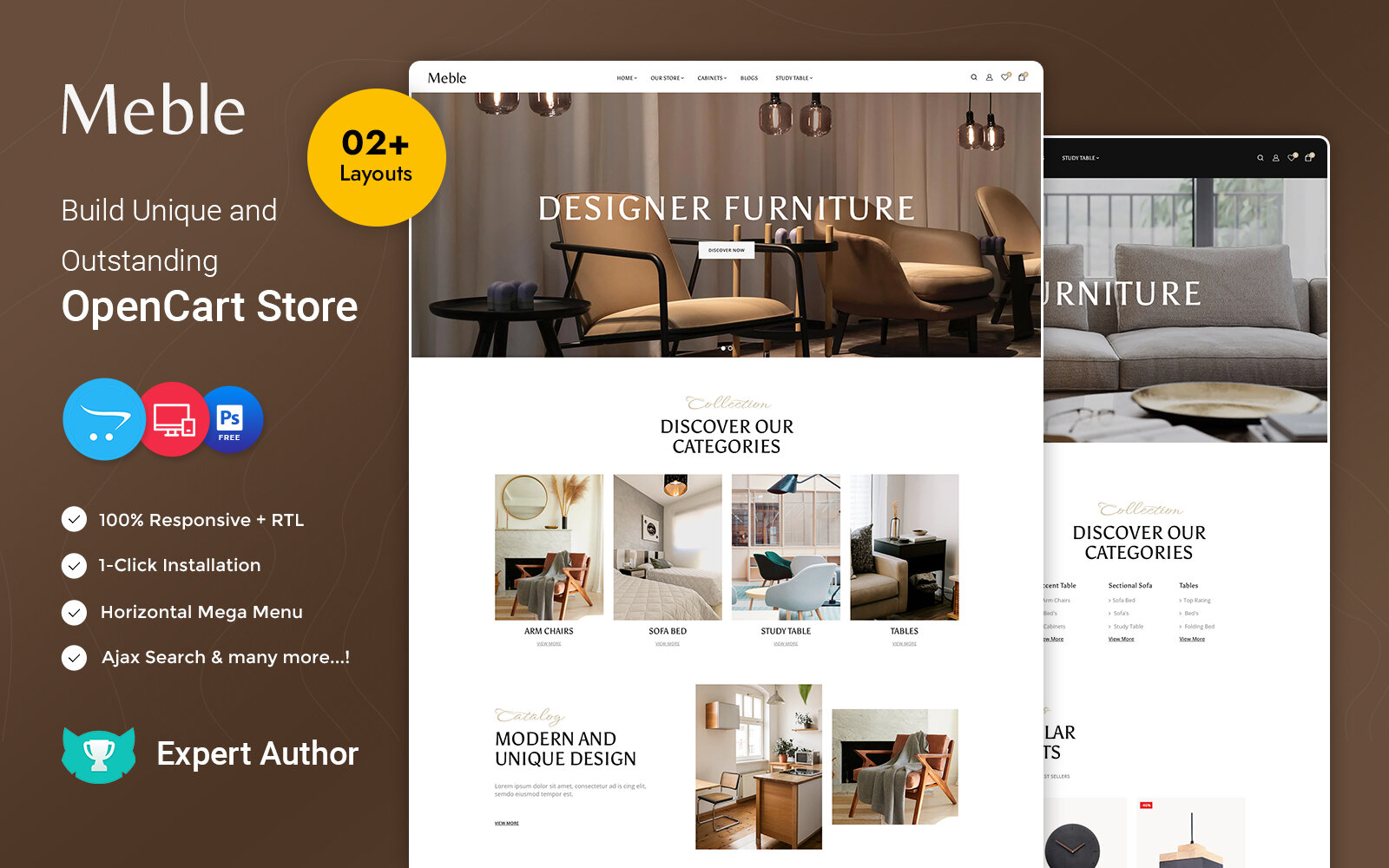 Шаблон OpenCart Meble - The Furniture Home Décor and Interior OpenCart Responsive Theme Шаблон OpenCart
