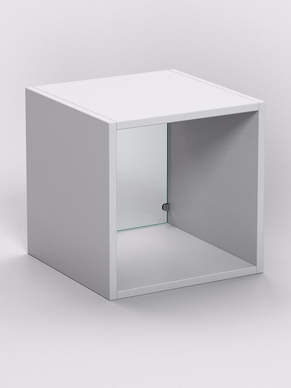 фото Стеллаж "лего" №7, задняя стенка Стекло, Серый 35 x 35 x 35 см