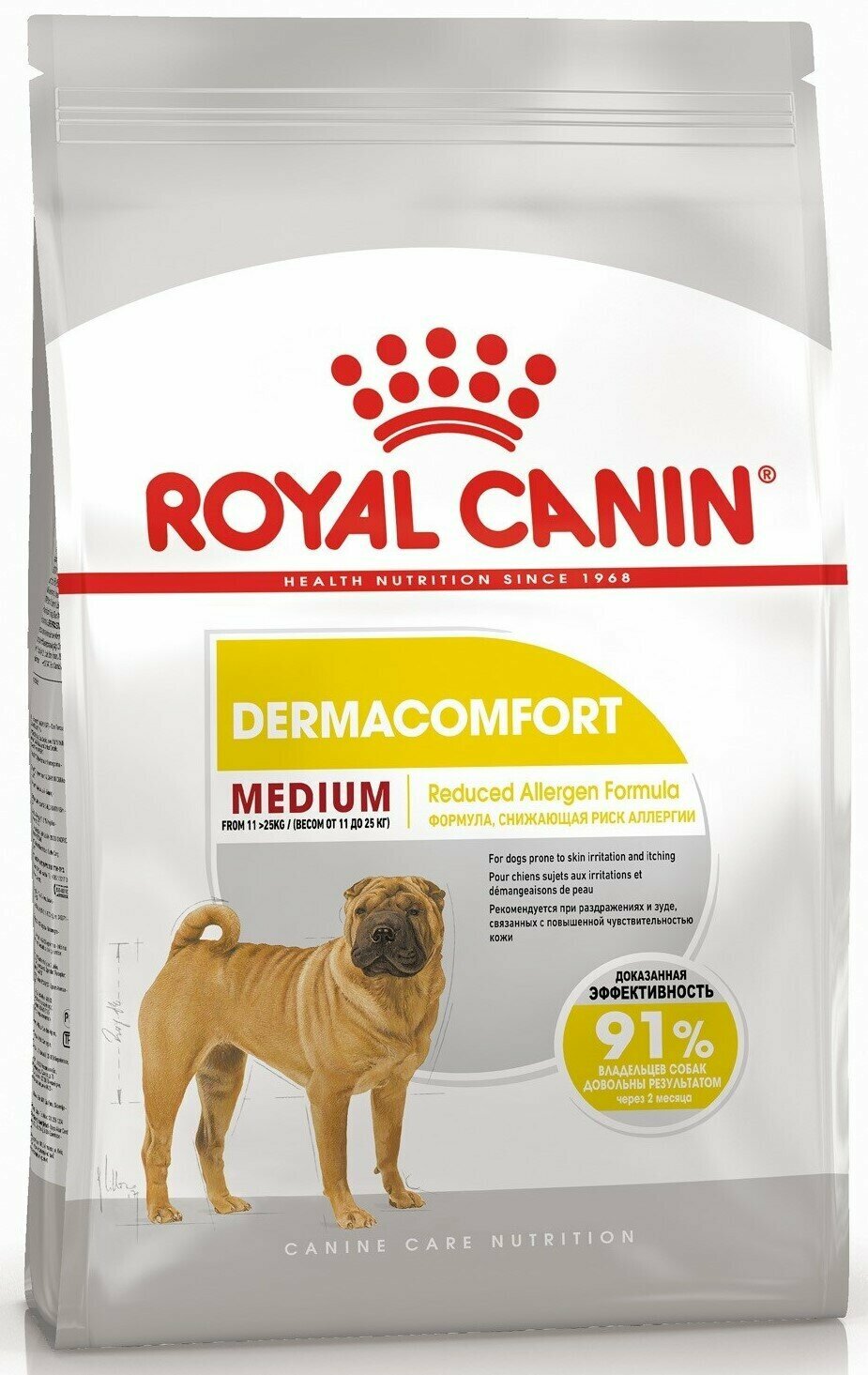 Сухой корм для собак средних пород с чувствительной кожей Роял Канин Медиум Дермакомфорт, Royal Canin Medium Dermacomfort, 3 кг