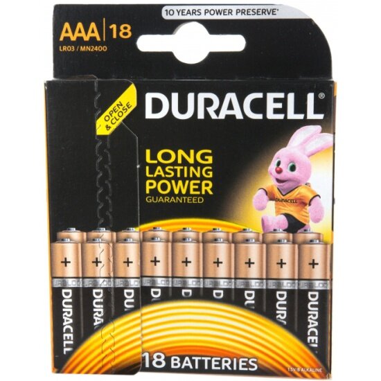 Элемент питания DURACELL Basic LR03-18BL AAA бл 18