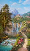 Картина по номерам Две картинки Пейзаж с видом на водопад - изображение