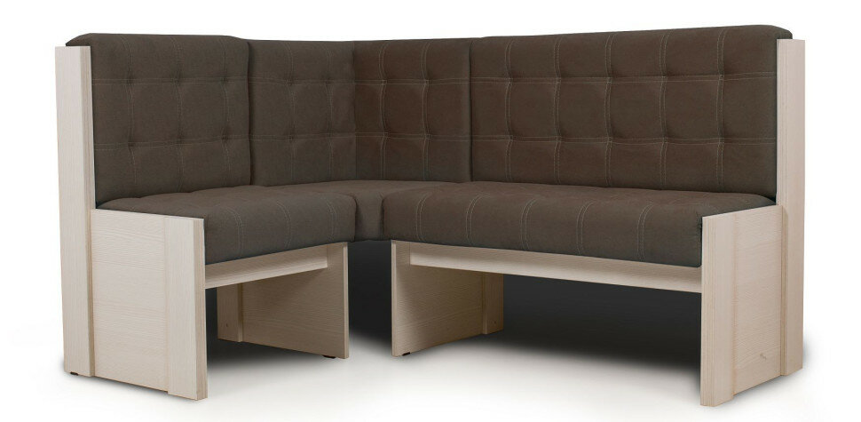 фото Скамья угловая (бител квадро Бодега/велюр Шоколад (3 уп.))