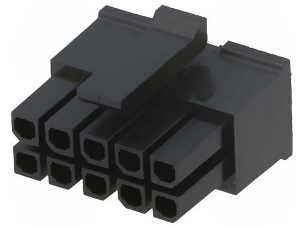 Разъем MOLEX 43025-1000, вилка, провод-плата, "мама", Micro-Fit 3.0, шаг 3 мм, PIN 10, 2 x 5, на провод, без контактов , 1шт