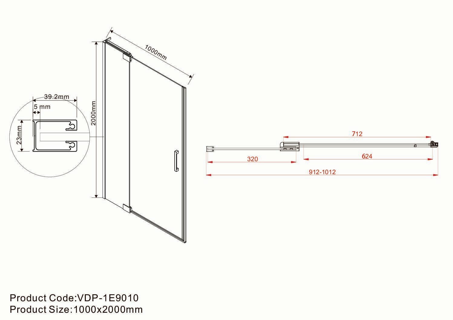 Душевая дверь Vincea Extra VDP-1E9010CGB - фото №7