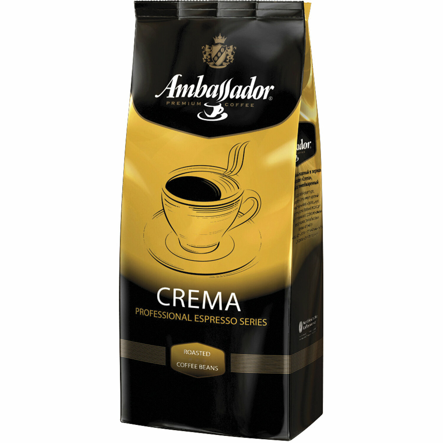 Кофе в зернах AMBASSADOR "Crema", 1 кг, вакуумная упаковка - фотография № 3