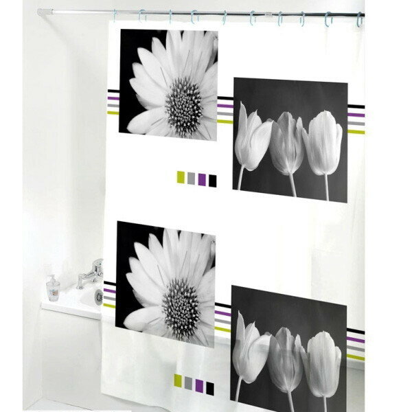 Штора для ванной комнаты 180х180 Селфи EVA Белые цветы - фотография № 1