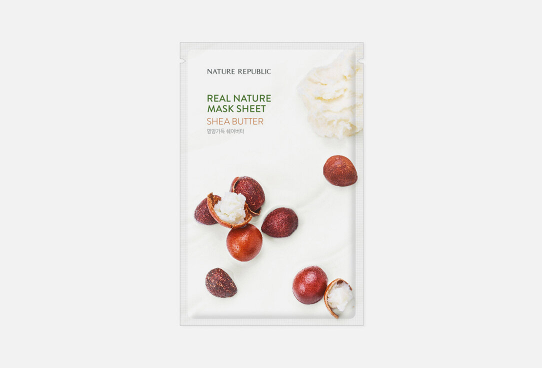 Тканевая маска для лица с маслом ши Nature Republic Real Nature Mask Sheet Shea Butter / количество 1 шт