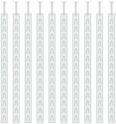 Комплект (10 шт.), стриплента 50х980 мм, 14 крючков, POSTUFF