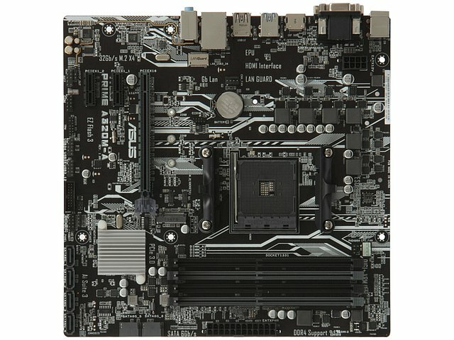 Материнская плата ASUS Материнская плата SocketAM4 ASUS PRIME A320M-A (AMD A320, 4xDDR4, M.2, SATA III, RAID, PCI-E, D-Sub, DVI, HDMI, 1Гбит LAN, USB3.1, mATX) (ret)