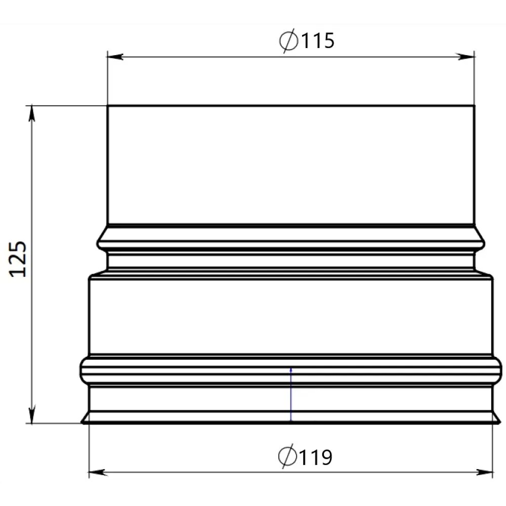 Переход к стартовой трубе Металлик и Ко ø 119-115 мм (430/1.0 мм) - фотография № 4