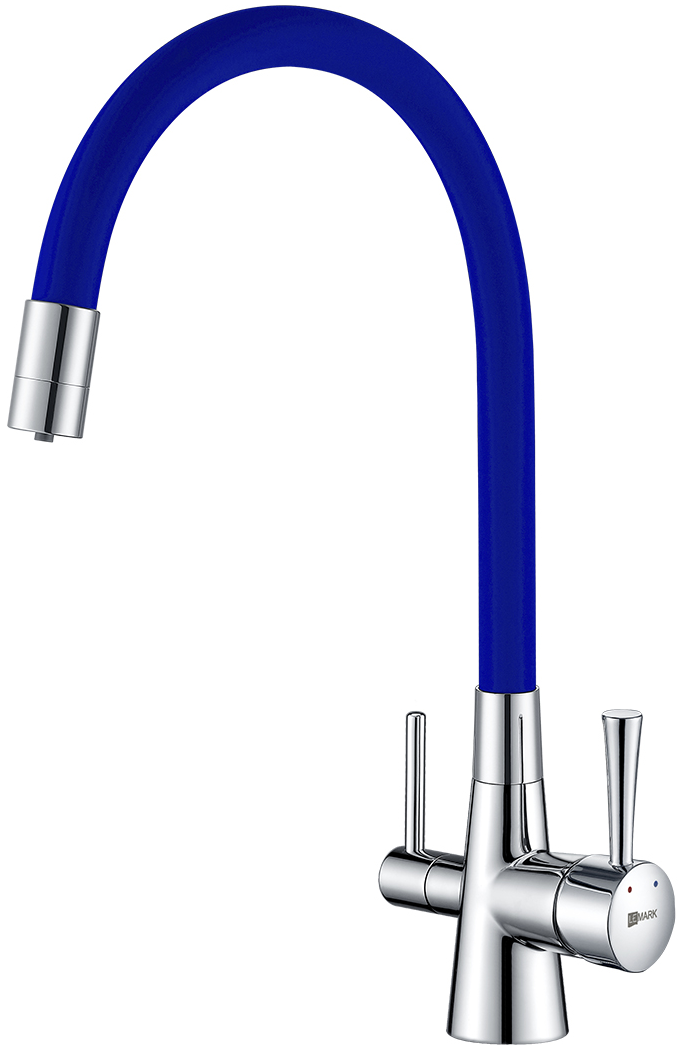 Смеситель для кухни Lemark Comfort (LM3075C-Blue) с подключением к фильтру с питьевой водой