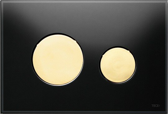 Кнопка смыва Tece Loop Glass 9240658 Черная Золотая