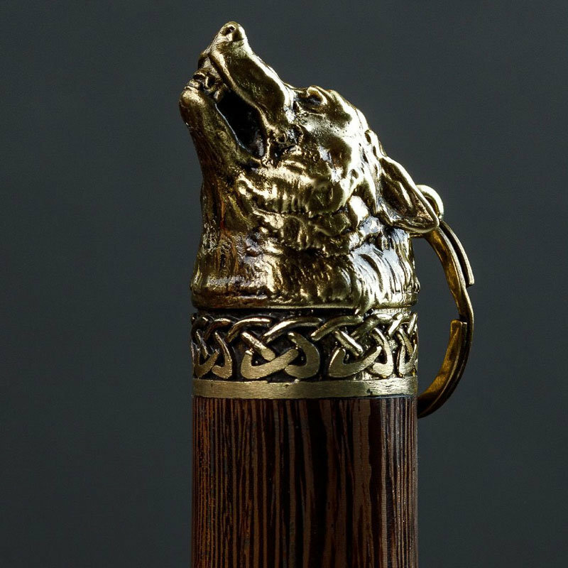 Подарки Решетка-гриль "Волк" из бронзы и дерева венге (75 х 35 х 6 см) - фотография № 8