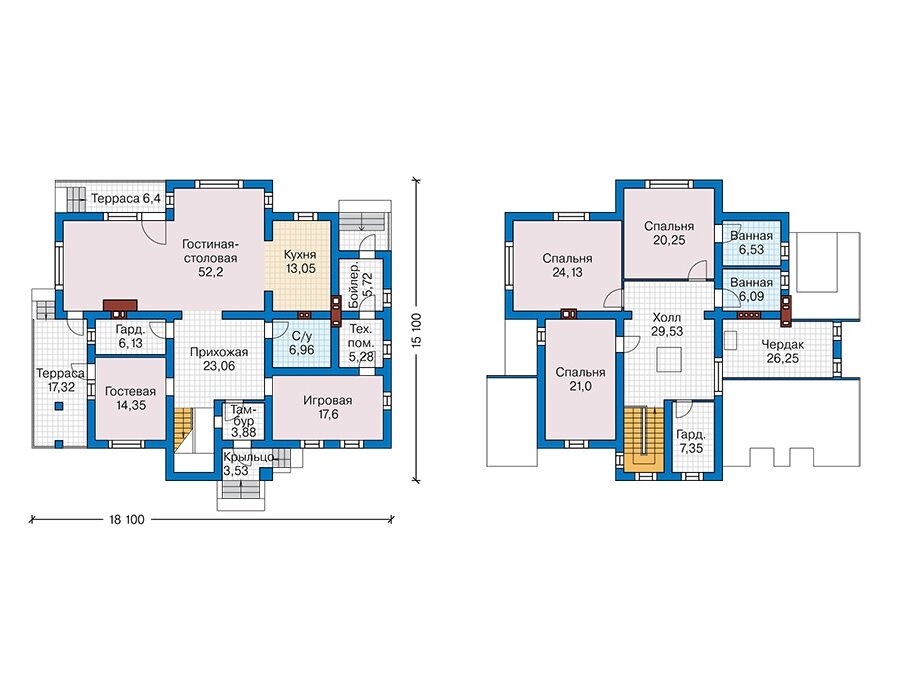 Проект дома Plans-57-50 (260 кв.м, газобетон) - фотография № 2