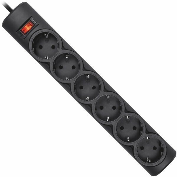 Сетевой фильтр Defender DFS 153 6 Sockets 3.0m Black 99495