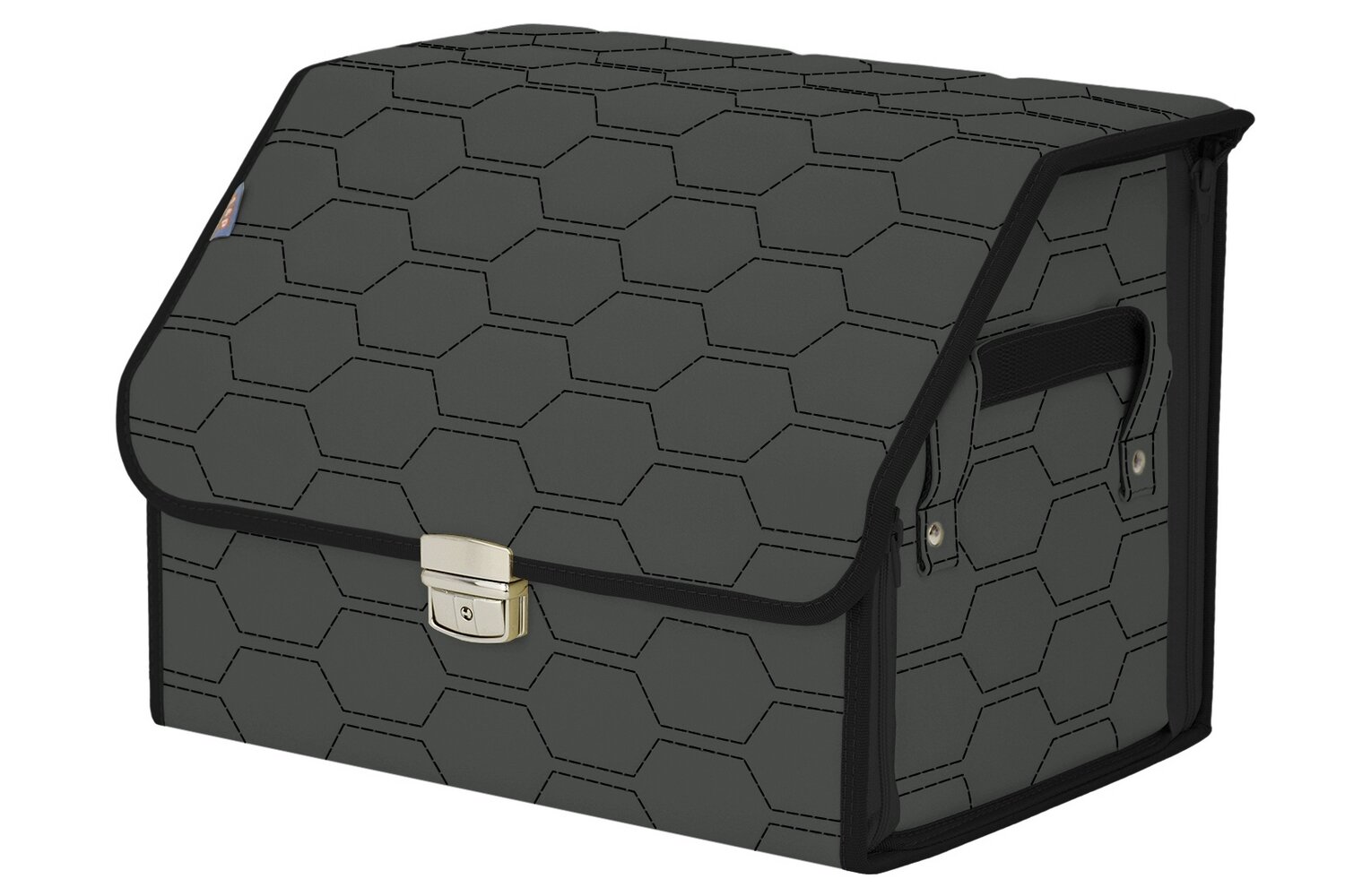 Органайзер-саквояж в багажник "Союз Премиум" (размер M). Цвет: серый с черной прострочкой Соты.