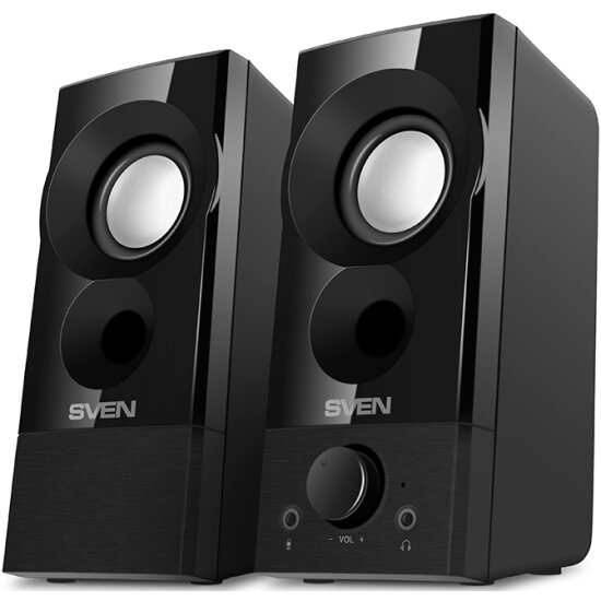 Колонки 2.0 SVEN 357 чёрный (6W, питание USB) (SV-018191)