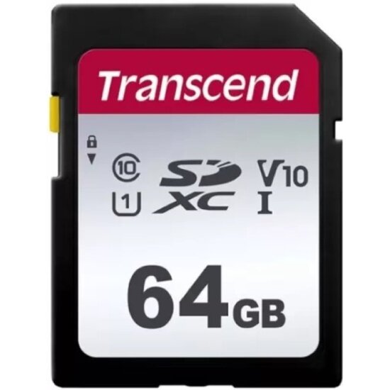 Карта памяти TRANSCEND 64Gb 300S SDXC UHS-I U1 (100/20 MB/s)