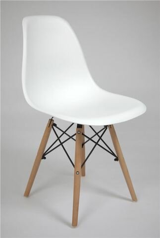 Стул пластиковый 622 Eames White-07 Red&Black белый