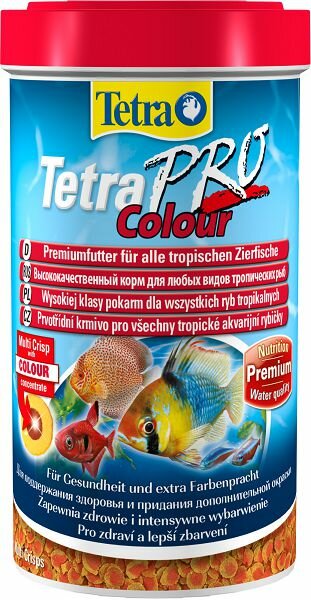 Tetra TetraPro Color Crisps специальный корм для яркого окраса всех видов аквариумных рыб, чипсы 500 мл