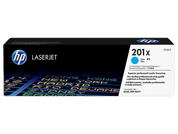Тонер Картридж HP 201X CF401X голубой (2300стр.) для HP CLJ Pro M252/M277
