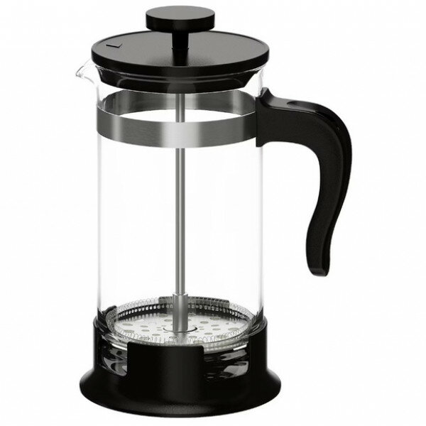 фото IKEA UPPHETTA (икеа упхетта) Кофе-пресс/заварочный чайник черн, стекло/нерж сталь1 л