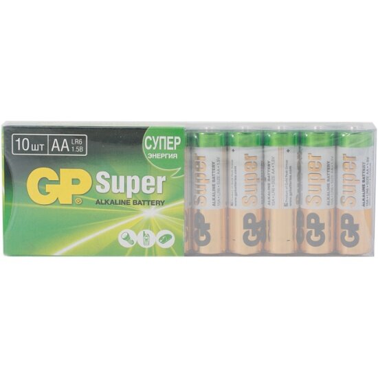 Элемент питания GP Super Alkaline LR6 AA бл 10, 15A-2CRB10