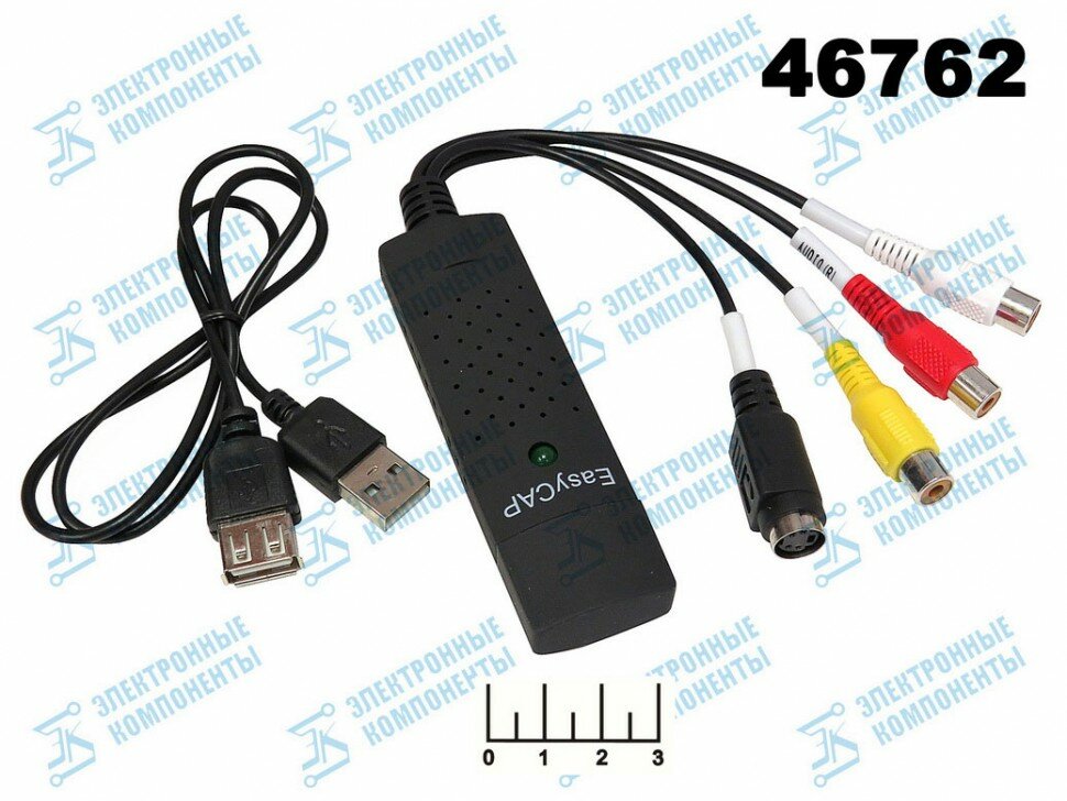 Конвертор USB-выход 3RCA + s-video Easycap (видеокарта) (5-990)